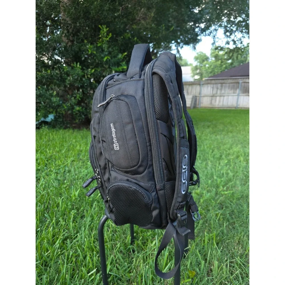 OGIO Mercur Laptop Backpack Black Travel Work Bag Audio Pocket Logo